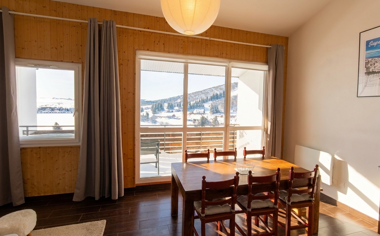 La vue depuis le salon de l'écrin des marmottes