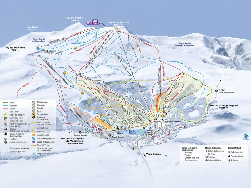 plan piste de ski Super-Besse Ecrin des Marmottes